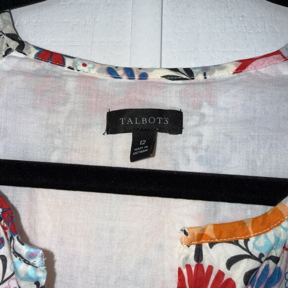 Talbots Women’s Smocked Dress Floral Tile Size 12 - Picture 5 of 6
